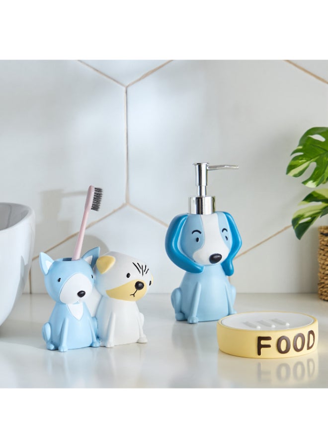 Home Box Joy Harper Pets Resin Brush Stand - Blue and White - Image 4